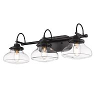 Nash 3-Light Bathroom Vanity Light in Matte Black