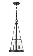 Z-Lite Prescott 3-Light Pendant Light In Matte Black