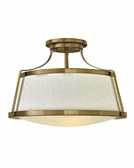 Hinkley Charlotte 3-Light Semi-Flush Ceiling Light In Brushed Caramel