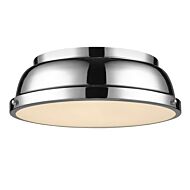 Golden Duncan 2 Light 14 Inch Ceiling Light in Chrome