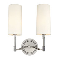 Hudson Valley Dillon 2 Light 14 Inch Wall Sconce in Polished Nickel