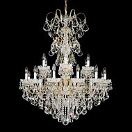 Schonbek New Orleans 18 Light Chandelier in Gold with Clear Heritage Crystals