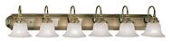 Belmont 6-Light Bathroom Vanity Light in Antique Brass