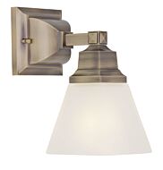 Mission 1-Light Wall Sconce in Antique Brass