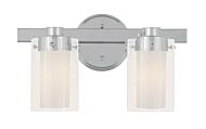 Manhattan 2-Light Bathroom Vanity Light in Polished Chrome