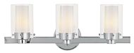 Manhattan 3-Light Bathroom Vanity Light in Polished Chrome