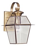 Westover 1-Light Outdoor Wall Lantern in Antique Brass