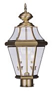 Georgetown 2-Light Outdoor Post Lantern in Antique Brass