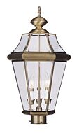 Georgetown 3-Light Post-Top Lanterm in Antique Brass