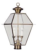 Westover 3-Light Post-Top Lanterm in Antique Brass