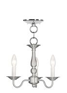 Williamsburgh 3-Light Mini Chandelier with Ceiling Mount in Brushed Nickel