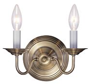 Williamsburgh 2-Light Wall Sconce in Antique Brass