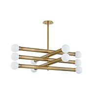 Pienza 10-Light Chandelier in Vintage Brass