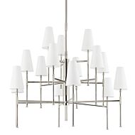 Bowery 15-Light Chandelier in Polished Nickel