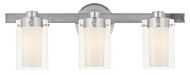 Manhattan 3-Light Bathroom Vanity Light in Brushed Nickel