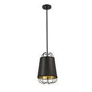 Eurofase Tura 1 Light Pendant in Black