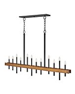 Hinkley Wells 12-Light Linear Chandelier In Weathered Brass