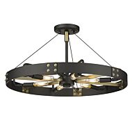 Vaughn 6-Light Semi-Flush Mount Ceiling Light in Natural Black