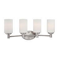 Pittman 4-Light Bathroom Vanity Light in Brushed Nickel