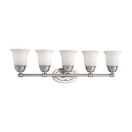 Bella 5-Light Bathroom Vanity Light in Brushed Nickel