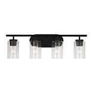 Oslo 4-Light Bathroom Vanity Light in Midnight Black