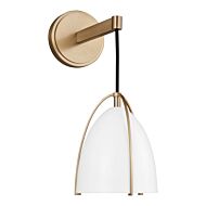 Norman 1-Light Bathroom Vanity Light Sconce in Satin Brass