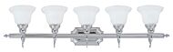 French Regency 5-Light Bathroom Vanity Light in Polished Chrome