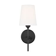 Baker 1-Light Bathroom Vanity Light Sconce in Midnight Black