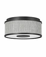 Hinkley Halo Heathered Gray 2-Light Flush Mount Ceiling Light In Black