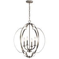 Kichler Voleta 4 Light 22 Inch Quatrefoil Pendant Light in Brushed Nickel