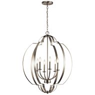 Kichler Voleta 6 Light Traditional Chandelier in Brushed Nickel