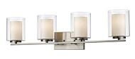 Z-Lite Willow 4-Light Bathroom Vanity Light In Brushed Nickel