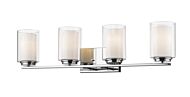 Z-Lite Willow 4-Light Bathroom Vanity Light In Chrome