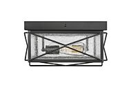 Robinson 2-Light Outdoor Flush Mount in Powder Coated Black