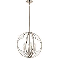 Kichler Montavello 4 Light Clear Beveled Chandelier in Polished Nickel