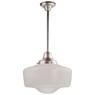 DVI Schoolhouse 1-Light Pendant in Satin Nickel