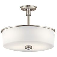 Joelson 3-Light LED Pendant with Semi-Flush in Brushed Nickel