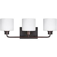 Sea Gull Canfield 3 Light 23 Inch Bathroom Vanity Light in Bronze