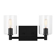 Fullton 2-Light LED Bathroom Vanity Light in Midnight Black