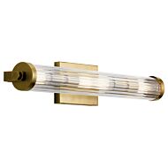 Kichler Azores 4 Light 5 Inch Bathroom Vanity Light in Natural Brass