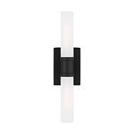 Keaton 2-Light Bathroom Vanity Light in Midnight Black