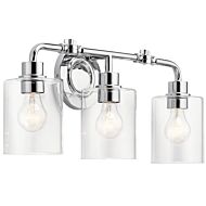 Kichler Gunnison 3 Light 10 Inch Bathroom Vanity Light in Chrome