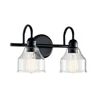 Avery 2-Light Bathroom Vanity Light in Black