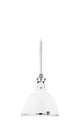 Hudson Valley Massena 21 Inch Pendant Light in White and Polished Nickel