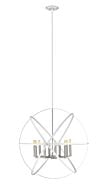 Z-Lite Cavallo 10-Light Chandelier In Hammered White With Brushed Nickel