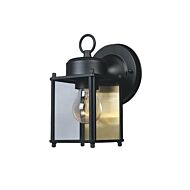 Basic Porch 1-Light Wall Lantern in Black