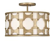 Hinkley Carter 3-Light Semi-Flush Ceiling Light In Burnished Gold