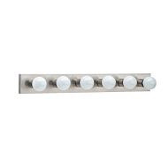 Sea Gull Center Stage 6 Light 36 Inch Bathroom Vanity Light in Brushed Stainless