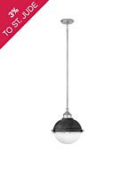 Hinkley Fletcher 2-Light Pendant In Aged Zinc With Polished Nickel Accent
