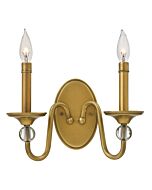 Hinkley Eleanor 2-Light Wall Sconce In Heritage Brass